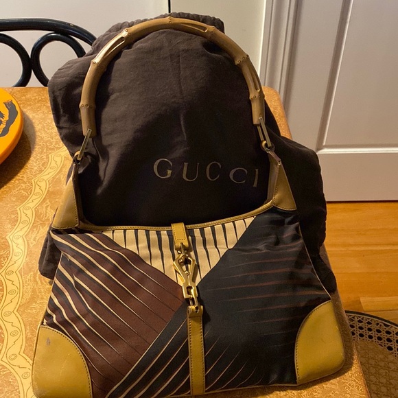 Gucci multicolored canvas / leather with bamboo handle. hobo bag made in Italy - Picture 1 of 12